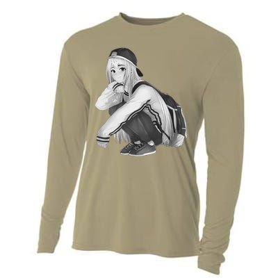 Anime Aesthetic Girl HipHop Style Cooling Performance Long Sleeve Crew