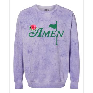 Amen Azalea Golf Masters Floral Golfing Enthusiast Design Colorblast Crewneck Sweatshirt