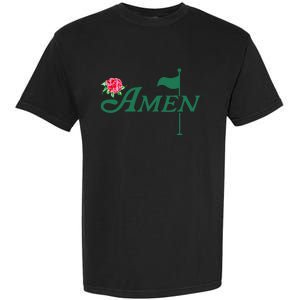 Amen Azalea Golf Masters Floral Golfing Enthusiast Design Garment-Dyed Heavyweight T-Shirt