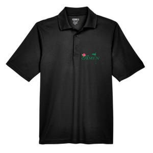 Amen Azalea Golf Masters Floral Golfing Enthusiast Design Men's Origin Performance Pique Polo