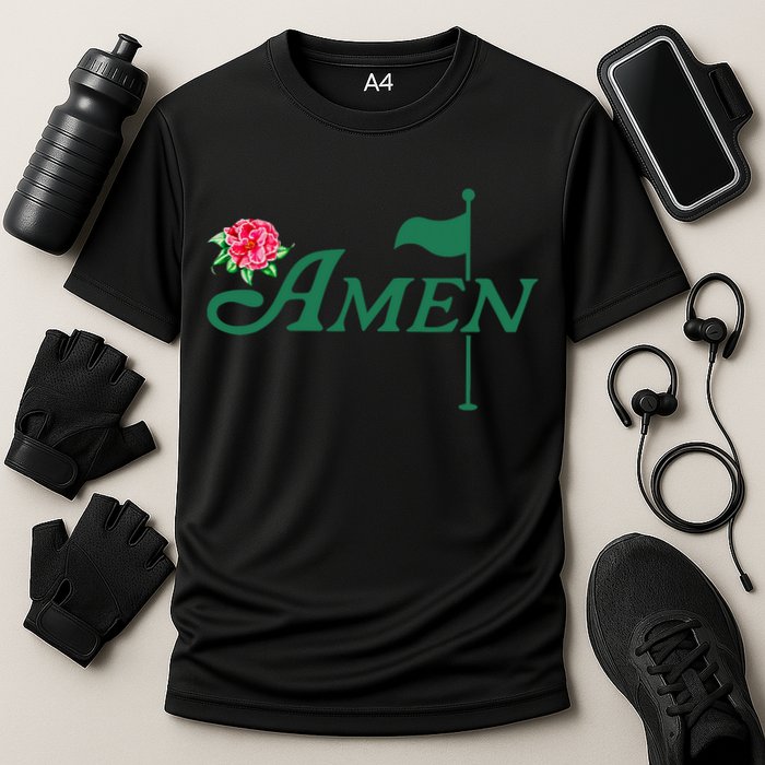 Amen Azalea Golf Masters Floral Golfing Enthusiast Design Cooling Performance Crew T-Shirt