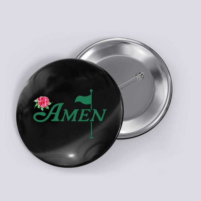 Amen Azalea Golf Masters Floral Golfing Enthusiast Design Button