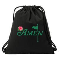 Amen Azalea Golf Masters Floral Golfing Enthusiast Design Drawstring Bag