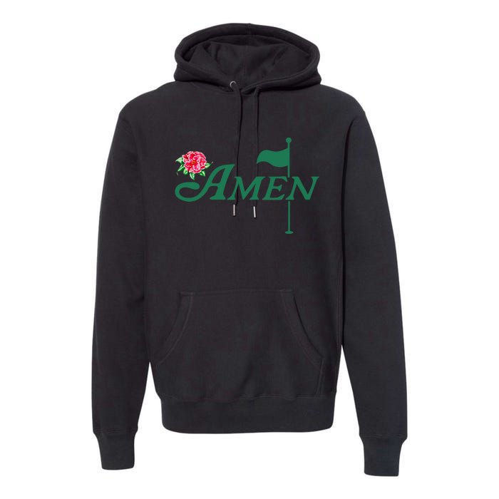 Amen Azalea Golf Masters Floral Golfing Enthusiast Design Premium Hoodie