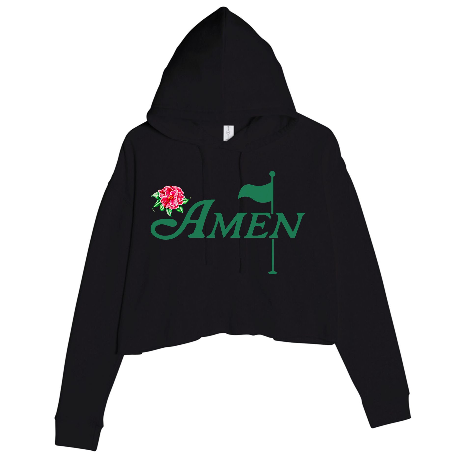 Amen Azalea Golf Masters Floral Golfing Enthusiast Design Crop Fleece Hoodie