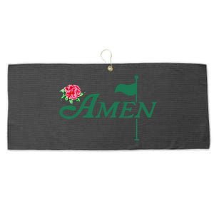 Amen Azalea Golf Masters Floral Golfing Enthusiast Design Large Microfiber Waffle Golf Towel