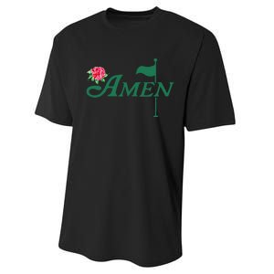 Amen Azalea Golf Masters Floral Golfing Enthusiast Design Performance Sprint T-Shirt