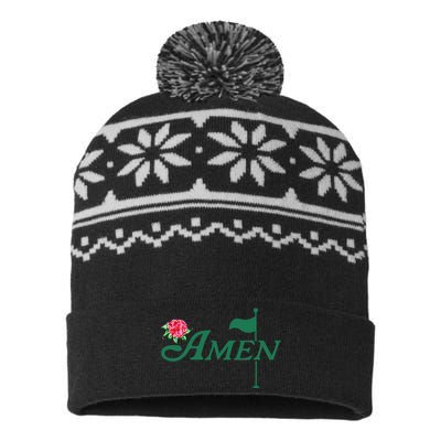 Amen Azalea Golf Masters Floral Golfing Enthusiast Design USA-Made Snowflake Beanie