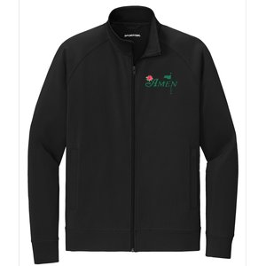 Amen Azalea Golf Masters Floral Golfing Enthusiast Design Stretch Full-Zip Cadet Jacket