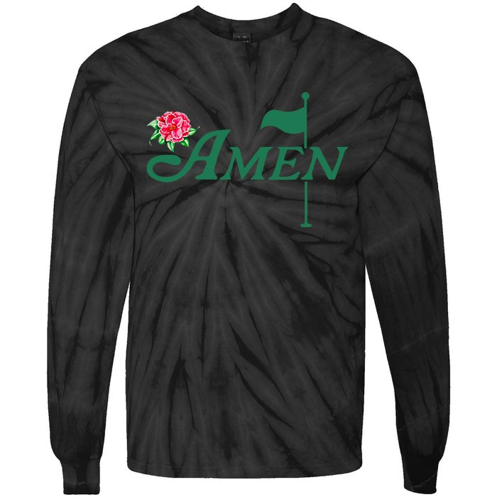 Amen Azalea Golf Masters Floral Golfing Enthusiast Design Tie-Dye Long Sleeve Shirt