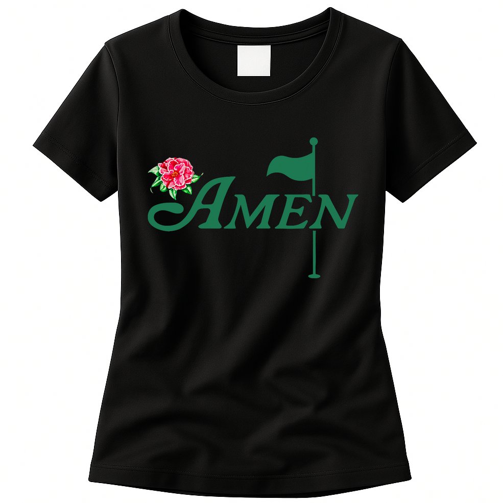 Amen Azalea Golf Masters Floral Golfing Enthusiast Design Womens T-Shirt