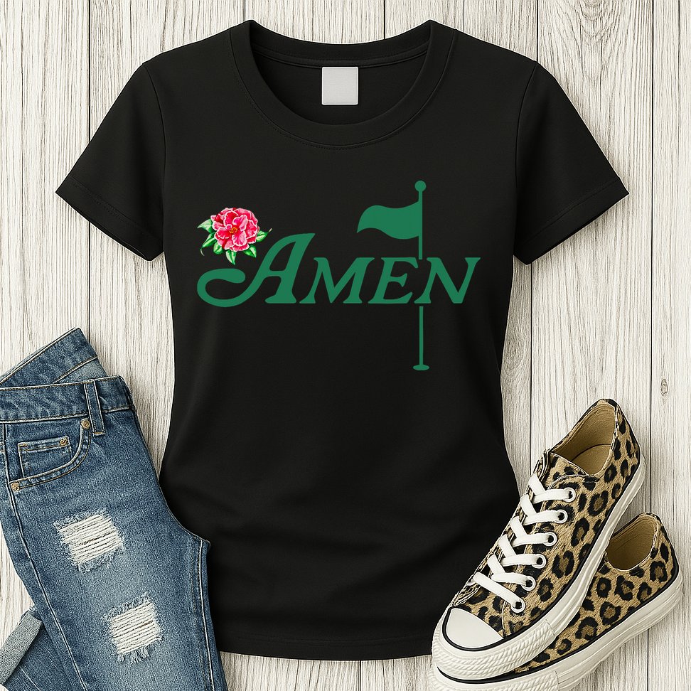 Amen Azalea Golf Masters Floral Golfing Enthusiast Design Womens T-Shirt