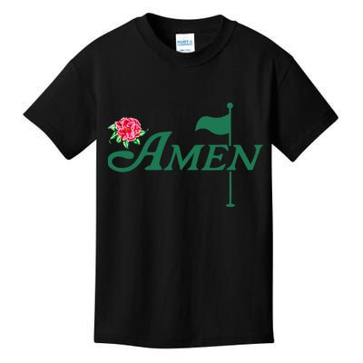 Amen Azalea Golf Masters Floral Golfing Enthusiast Design Kids T-Shirt