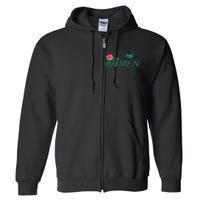 Amen Azalea Golf Masters Floral Golfing Enthusiast Design Full Zip Hoodie