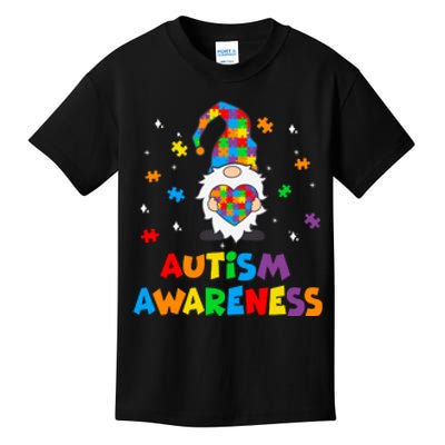 Autism Awareness Gnomes Heart Puzzle Gift Kids T-Shirt