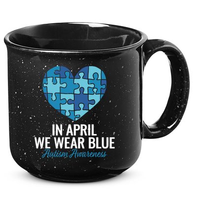 Autism Awareness Gift In April We Wear Blue Autism Gift 15oz Campfire Ceramic Mug