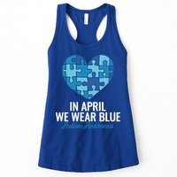 Autism Awareness Gift In April We Wear Blue Autism Gift Womens Tank Top