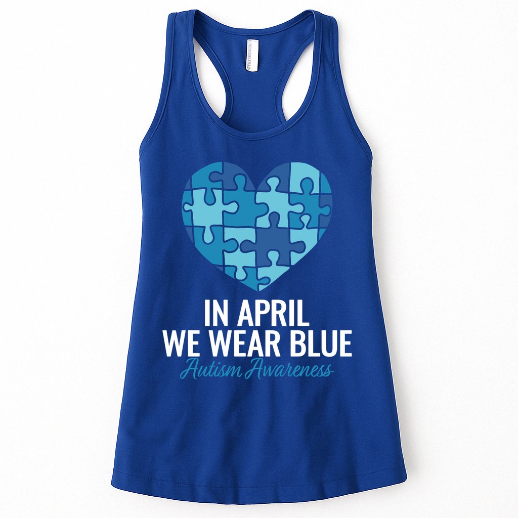 Autism Awareness Gift In April We Wear Blue Autism Gift Womens Tank Top
