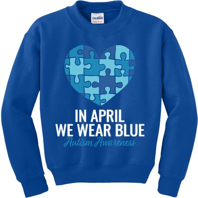 Autism Awareness Gift In April We Wear Blue Autism Gift Kids Sweatshirt