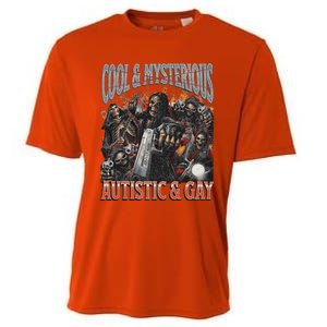 Autistic And Gay Funny Hard Skeleton Cooling Performance Crew T-Shirt