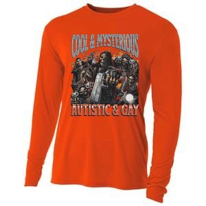 Autistic And Gay Funny Hard Skeleton Cooling Performance Long Sleeve Crew