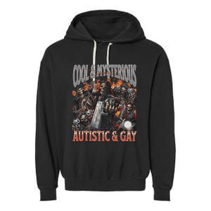 Autistic And Gay Funny Hard Skeleton Garment-Dyed Fleece Hoodie