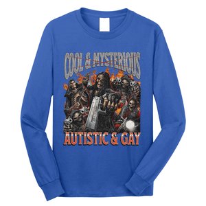 Autistic And Gay Funny Hard Skeleton Long Sleeve Shirt