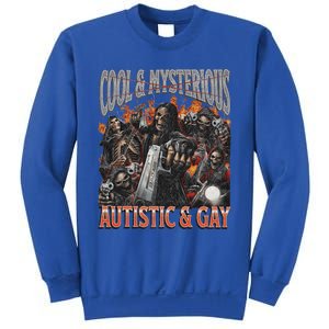 Autistic And Gay Funny Hard Skeleton Sweatshirt