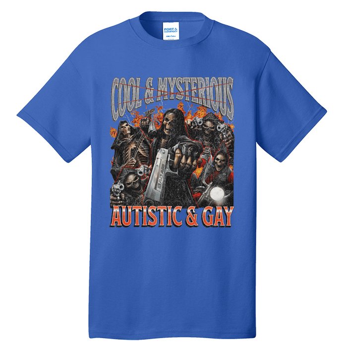 Autistic And Gay Funny Hard Skeleton Tall T-Shirt