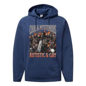 Autistic And Gay Funny Hard Skeleton Performance Fleece Hoodie