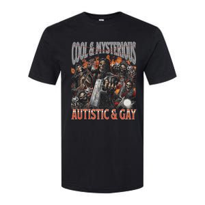 Autistic And Gay Funny Hard Skeleton Softstyle CVC T-Shirt