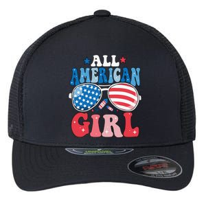 All American Girl Sunglasses 4th Of July Family Matching Flexfit Unipanel Trucker Cap