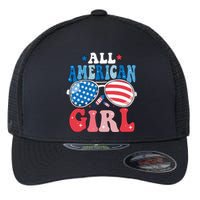 All American Girl Sunglasses 4th Of July Family Matching Flexfit Unipanel Trucker Cap