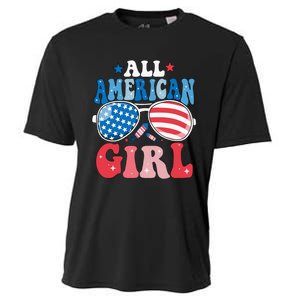 All American Girl Sunglasses 4th Of July Family Matching Cooling Performance Crew T-Shirt