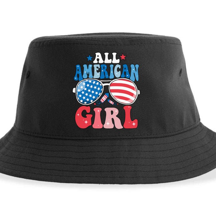 All American Girl Sunglasses 4th Of July Family Matching Sustainable Bucket Hat