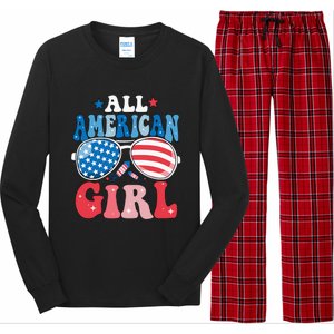 All American Girl Sunglasses 4th Of July Family Matching Long Sleeve Pajama Set