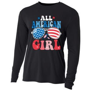 All American Girl Sunglasses 4th Of July Family Matching Cooling Performance Long Sleeve Crew