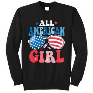 All American Girl Sunglasses 4th Of July Family Matching Tall Sweatshirt