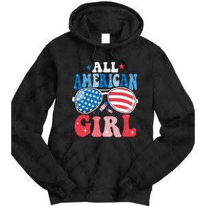 All American Girl Sunglasses 4th Of July Family Matching Tie Dye Hoodie