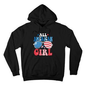 All American Girl Sunglasses 4th Of July Family Matching Tall Hoodie