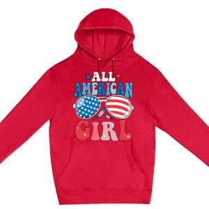 All American Girl Sunglasses 4th Of July Family Matching Premium Pullover Hoodie