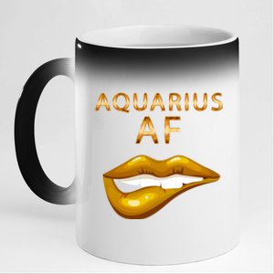 Aquarius Af Gold Sexy Lip Birthday Great Gift 11oz Black Color Changing Mug