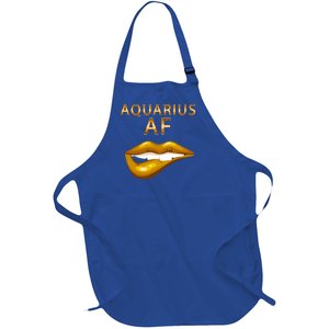 Aquarius Af Gold Sexy Lip Birthday Great Gift Full-Length Apron With Pockets