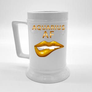 Aquarius Af Gold Sexy Lip Birthday Great Gift Beer Stein