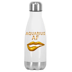 Aquarius Af Gold Sexy Lip Birthday Great Gift Stainless Steel Insulated Water Bottle