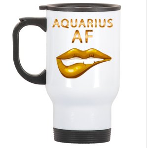 Aquarius Af Gold Sexy Lip Birthday Great Gift Stainless Steel Travel Mug