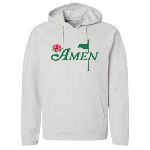 Amen Azalea Golf Masters Floral Golfing Enthusiast Performance Fleece Hoodie