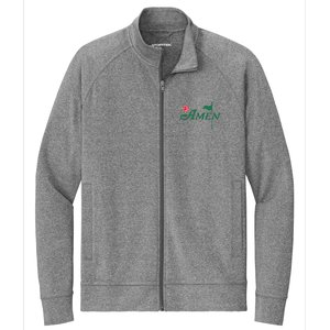 Amen Azalea Golf Masters Floral Golfing Enthusiast Stretch Full-Zip Cadet Jacket