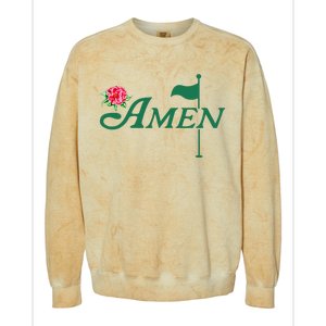 Amen Azalea Golf Masters Floral Golfing Enthusiast Colorblast Crewneck Sweatshirt