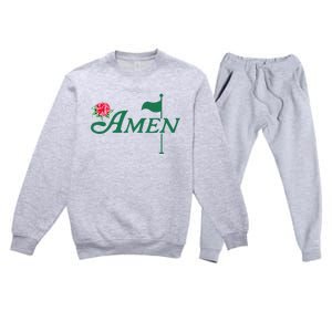 Amen Azalea Golf Masters Floral Golfing Enthusiast Premium Crewneck Sweatsuit Set